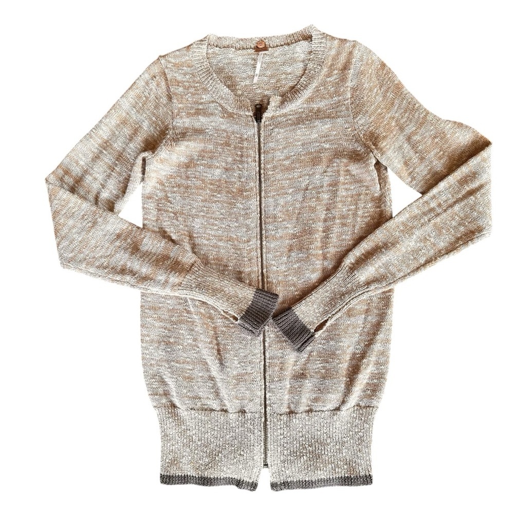 2 for $15 😍 Free People Wool Blend Zip-Up Cardigan – Beige – Size XS – EUC